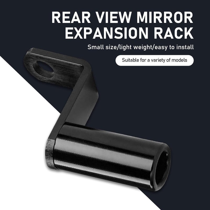 pinflaw 1 PC Motorcycle Conversion Bracket, Rearview Mirror Extension Rod Bracket, Aluminum Alloy Conversion Seat, Universal for Most Cars (Black) - Image 3